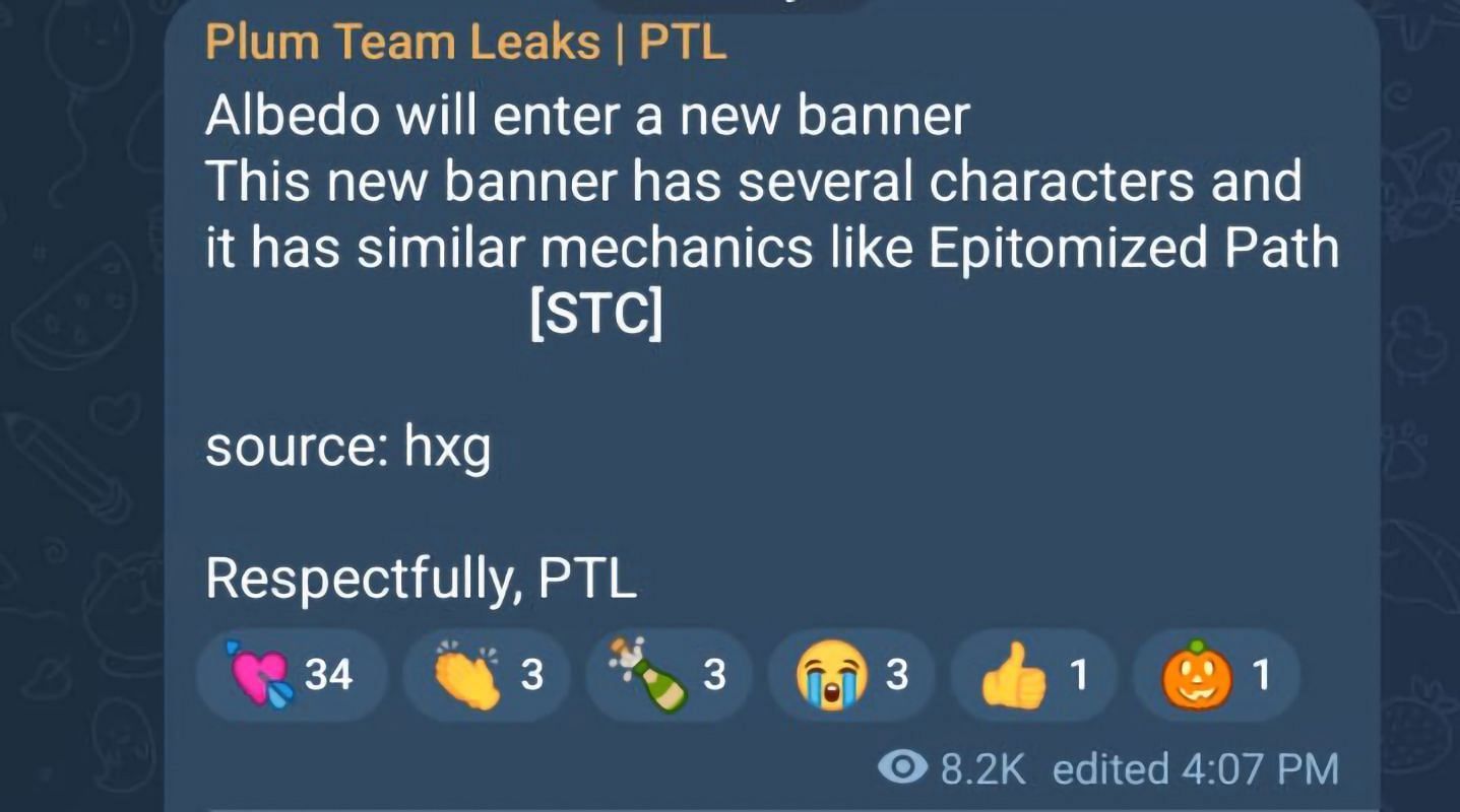 Рассказ Hxg_diluc о новом типе баннера (изображение через PTL в Telegram)